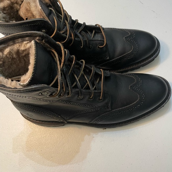 Frye Black Leather Lace-Up Boots Size 12 SB- - Picture 4 of 13